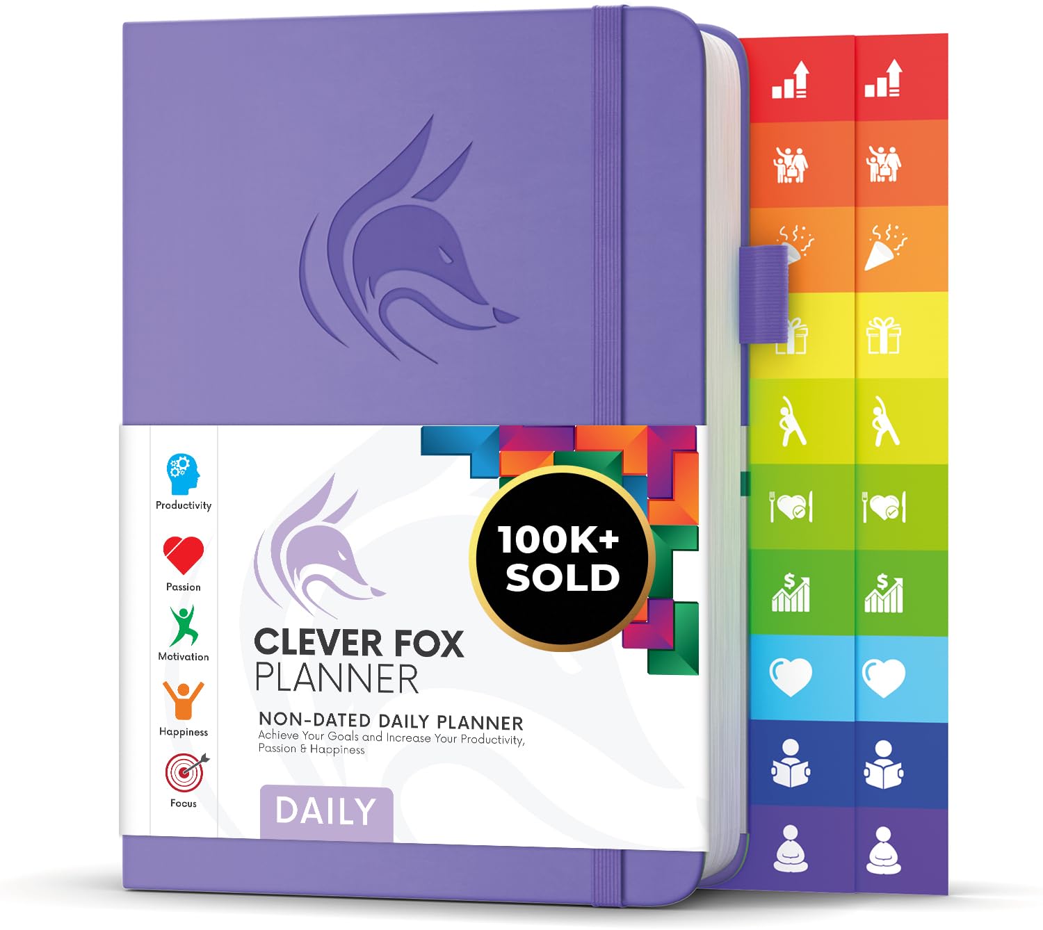 Clever Fox Planner Daily – 6-Month Undated Planner with Hourly Schedule, To-Do List & Time Management – Work & Personal Organizer, A5 (Lavender)