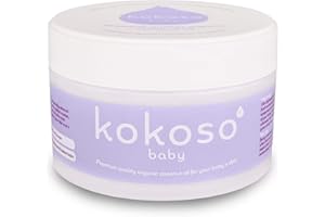 Kokoso Baby Organic Coconut Oil – Moisturising 100% Natural Baby Oil for Baby Massage, Dry, Sensitive and Normal Baby Skin – 168g
