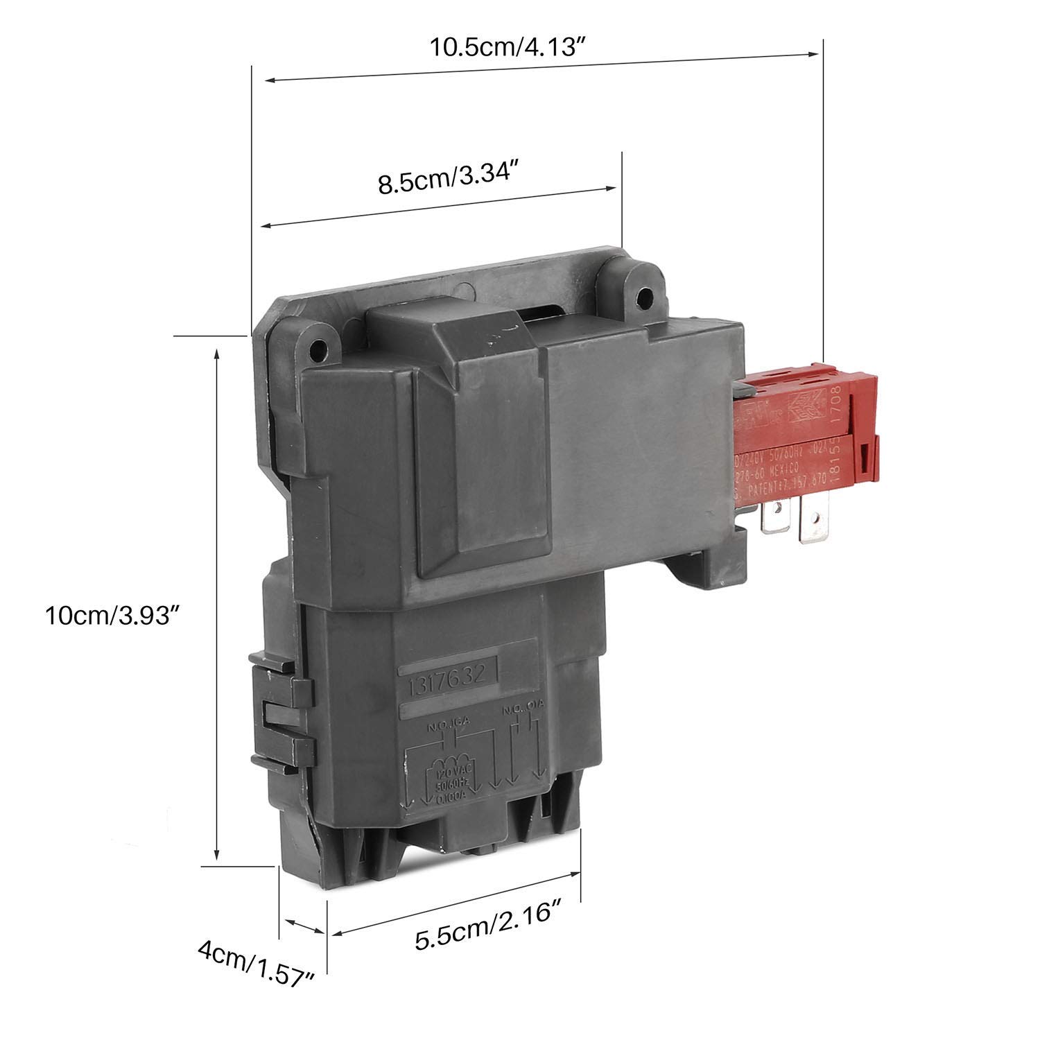 131763202 131763256 Washer Door Lock Switch with 1317633 131763310 Door Strike for Frigidaire Electrolux Kenmore Crosley GE Front Load Washer 1317632 131763200 131763255 131269400