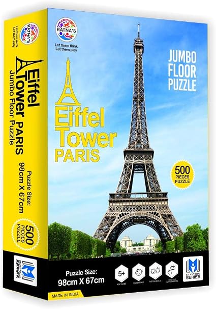 Ratnas Premium Quality Jumbo Floor Puzzle Eiffel Tower 500 Pieces Jumbo Jigsaw Puzzle(98 cm X 67 cm)Size