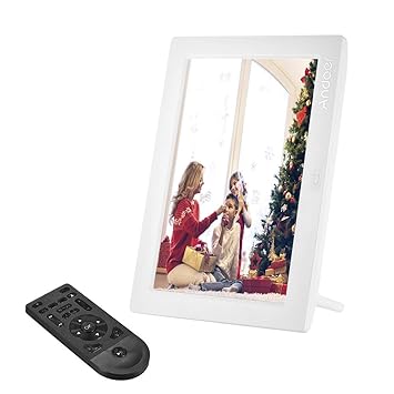 Tooarts Andoer 10inch Digital Photo Frame Full View IPS Screen 1080P Advertising Machine 1200 * 800 Resolution Support Random Play with Remote Control Christmas Birthday Gift