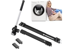 MAJHULLA Extendable Furniture Appliances Rollers with Furniture Lifter, Mover Tools 24 Rollers & Brake Equipment for Heavy Washing Dryer Machine Refrigerator Mobile Wheels Strong Base Stand Hold 660 lb Black
