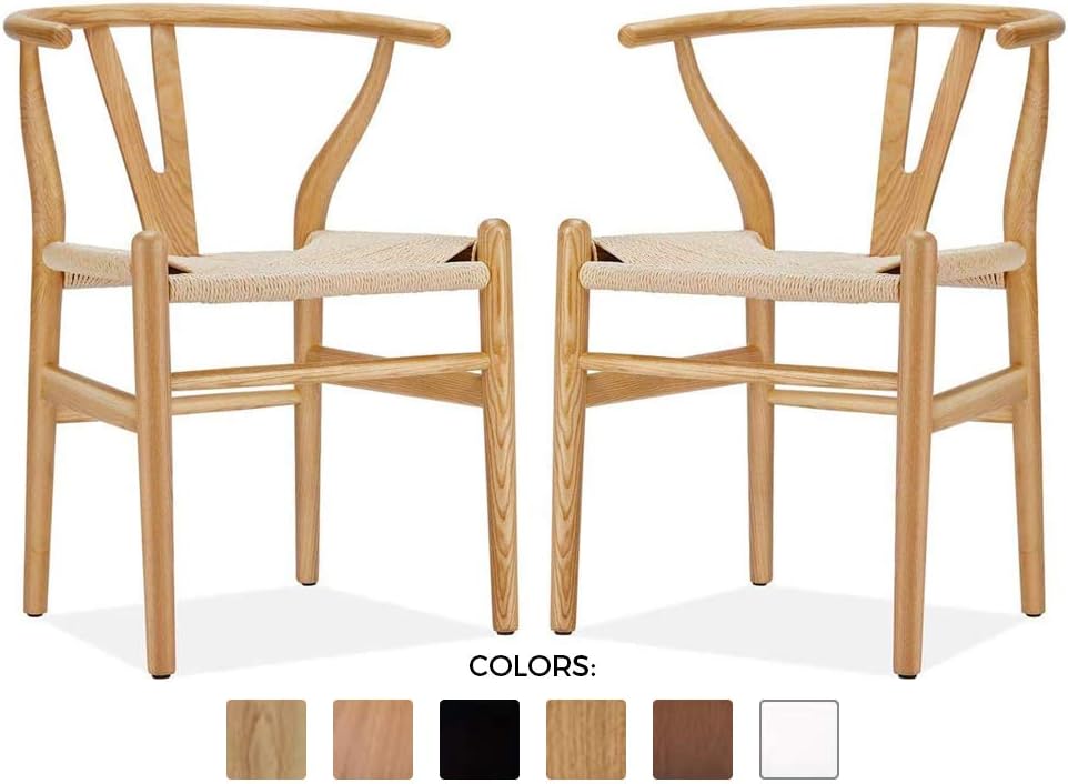 Wishbone Chair - Wooden Dining Chair - Mid Century Style - Inspired by Hans Wegner (2, American Ash)