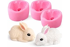 2Pcs Rabbit Fondant Mold Easter Silicone Rabbit Mold for Chocolate Cake Decorating