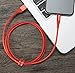 Amazon Basics Double Braided Nylon Lightning to USB Cable, Advanced Collection, MFi Certified Apple iPhone Charger, Red, 3 Foot