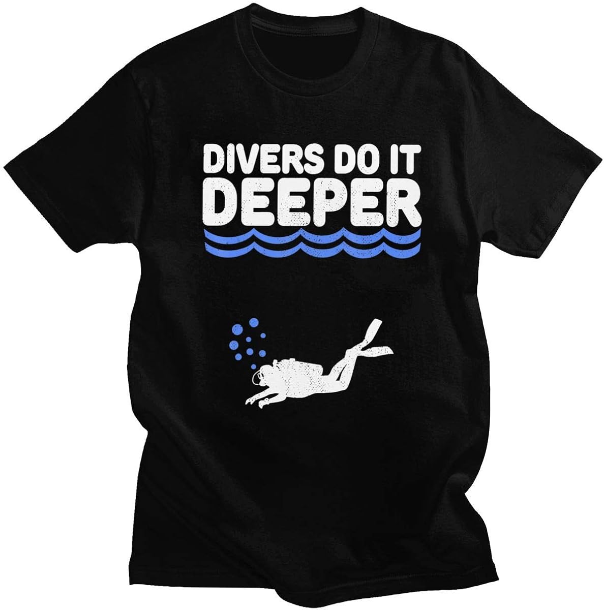 Unique Scuba Diving tee Tops for Men Short Sleeves Divers Do It Deeper