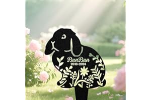 losuiaou Custom Lop Rabbit Memorial Plaque, Bunny Loss Gift, Pet Grave Marker, Bunny Memorial Gift, Pet Headstone, Outdoor Ga