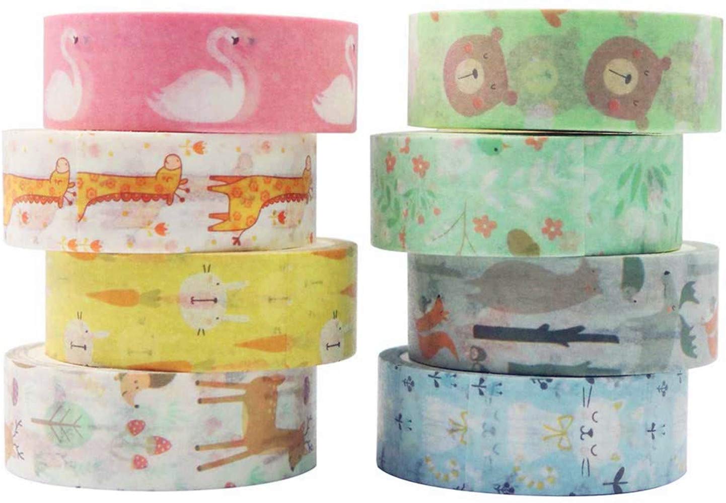YUBX Washi Tape Decorative Paper Masking Tape for Scrapbooking, Crafts (Small Animals)