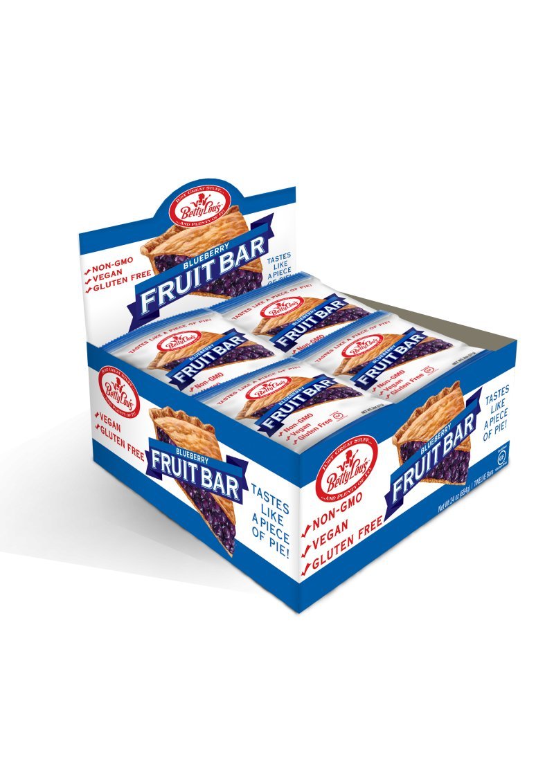 Fruit Bars Gluten Free - Blueberry - Box Betty Lous 12 Bars 1 Box