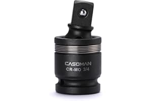 CASOMAN 3/4-Inch Drive Impact Universal Joint, CR-MO, U-Joint Sockets, Flexible, Radius Corner Design