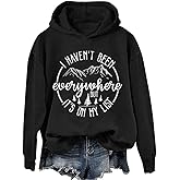 Generic Unisex Adults I Haven't Been Everywhere But It's On My List Hoodie, S, M, L, XL, 2XL, 3XL - Black