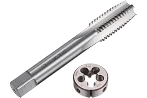 uxcell 2pcs Tap and Die Set, 5/8-11 UNC Thread Tap & Round Die, Tapping Threading Tool Tap & Die Kit for Nut Screw Bolt Threa