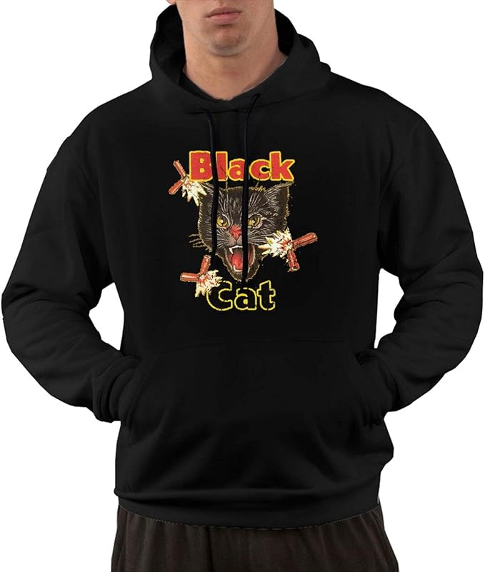 Black Cat Adult Men's and A Hoodie Black XL Clothing
