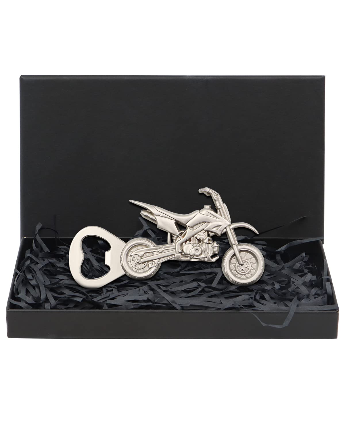 Vintage Motorcycle Beer Bottle Opener Gifts for Men Novelty Motorcycle Bottle Opener, Unique Father's Day Birthday Christmas Valentines Gift for Him Father Dad Boyfriend Grandpa Husband (Silver)