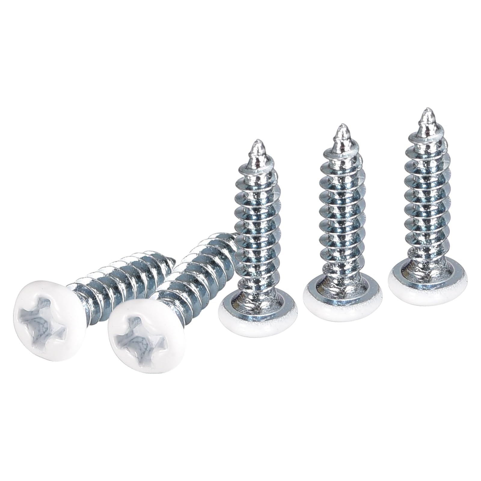 DTGN ST2x12mm White Screws 100Pack - Zinc Plated Carbon Steel Pan Head Phillips Sheet Metal Screw Self-tapping Screw Wood Screws — image 1