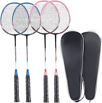Amazon Co Jp バドミントンラケット バドミントンラケットカバーカーボンバドミントンラケットダブルラケット カバー 1つのキャリングバッグを含み 大人の男性と女性の初心者とスポーツ愛好家に適しています ピンク スポーツ アウトドア