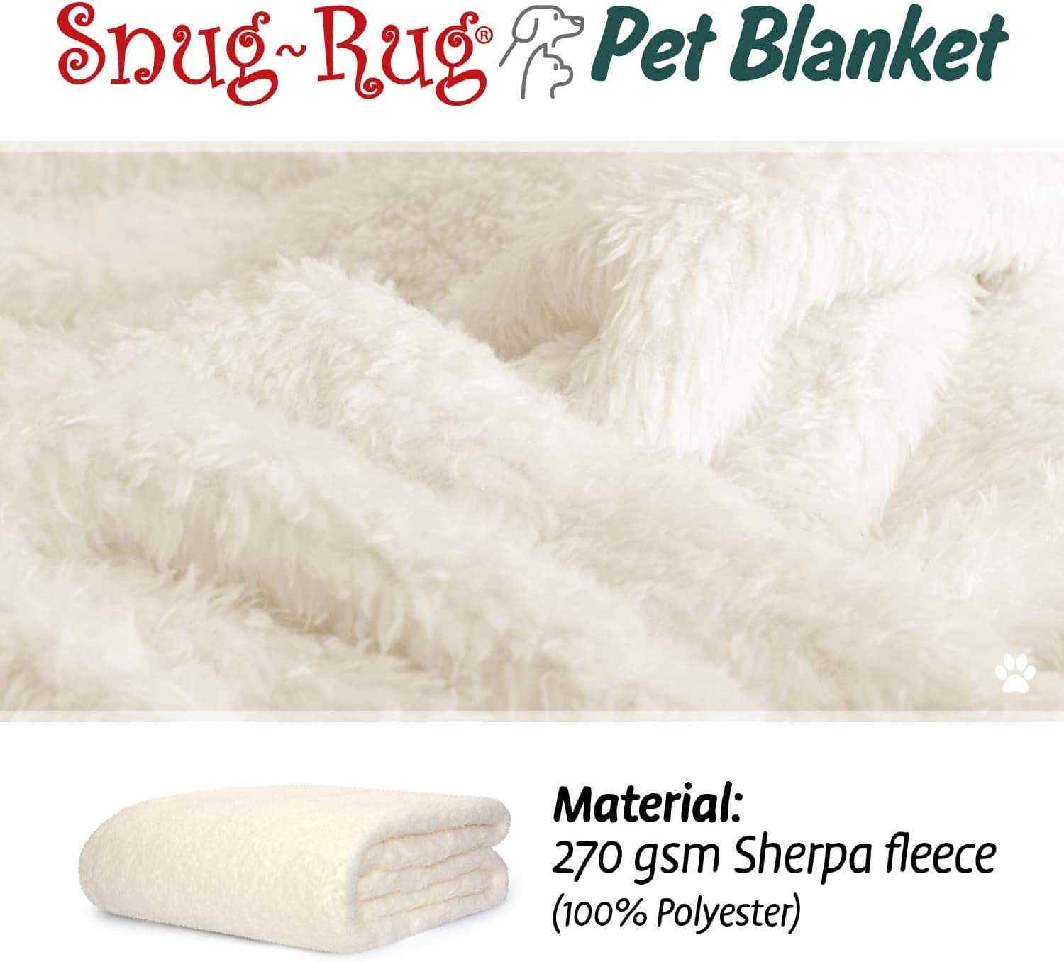 Snug Rug Luxury Pet Blankets, Fluffy Sherpa Fleece Blanket Soft and Warm Dogs and Cats - Image 5