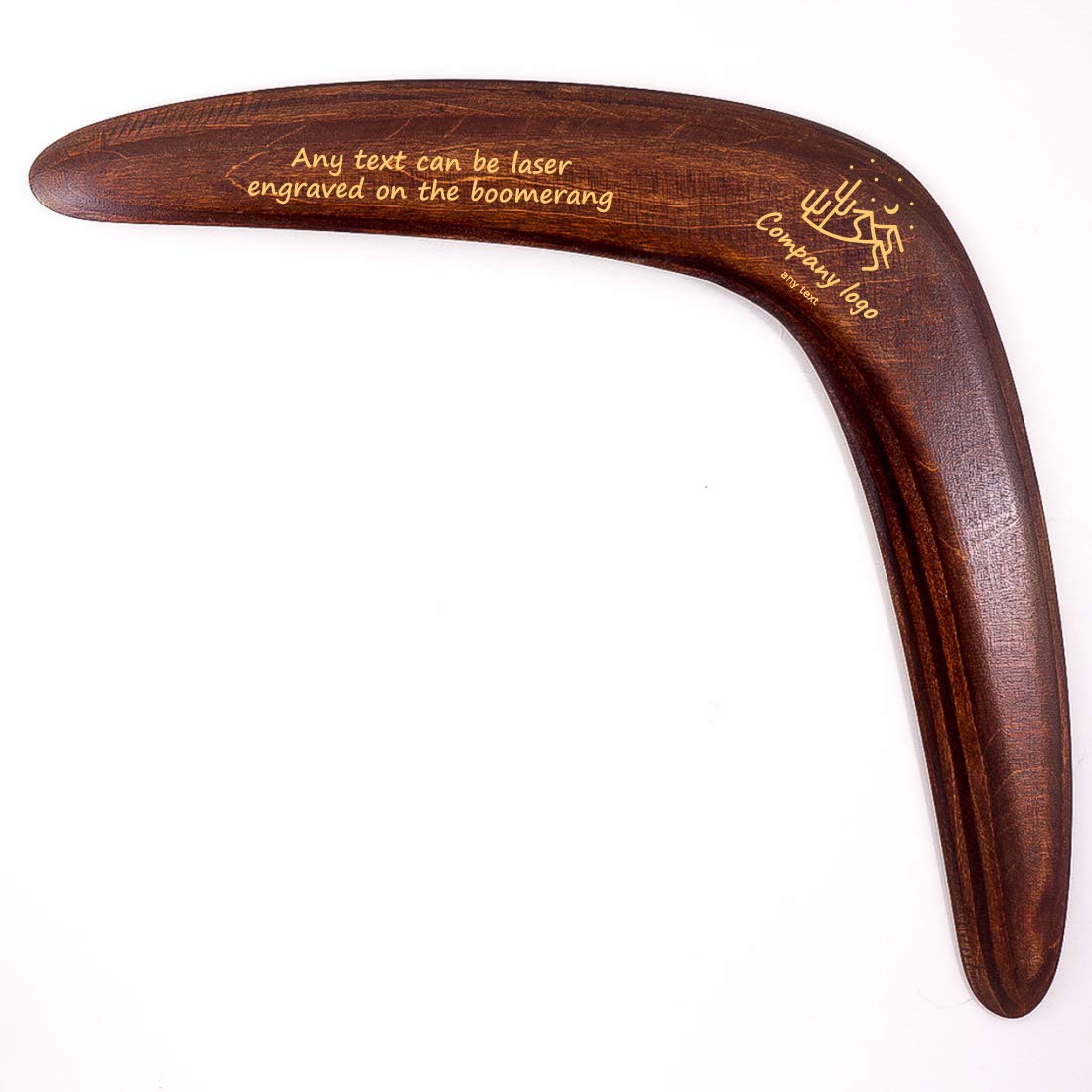 Personalized Boomerang "Dark Brown". Made of wood. Handcrafted