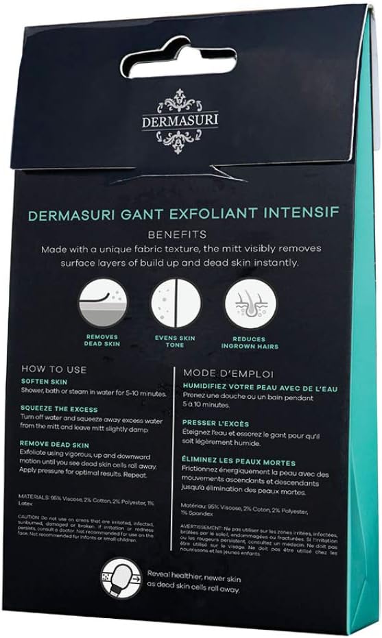 Dermasuri Deep Exfoliating Glove, Polishing Body Scrub Gloves & Tan Remover, Korean Exfoliating Mitt & Skin Cleaner - Image 4