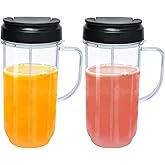 22oz Cups Compatible with Magic Bullet Blender, Tall 22oz Cup w/Flip Top to-Go Lid Replacement Parts Compatible with Magic Bu