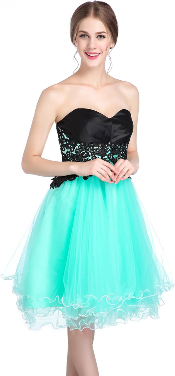 The Orient Bee Women's Sexy Bridesmaid Wedding Homecoming Prom Dress Short (14, Blue green)