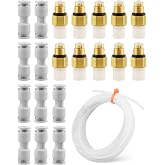 10Pcs M8 Valve Suspension Fittings with 10Pcs Straight Connectors with 5M Air Line Hose Fit for Mercedes-Benz W164 W211 W212 W220 W221 W251 Replace 1643200625
