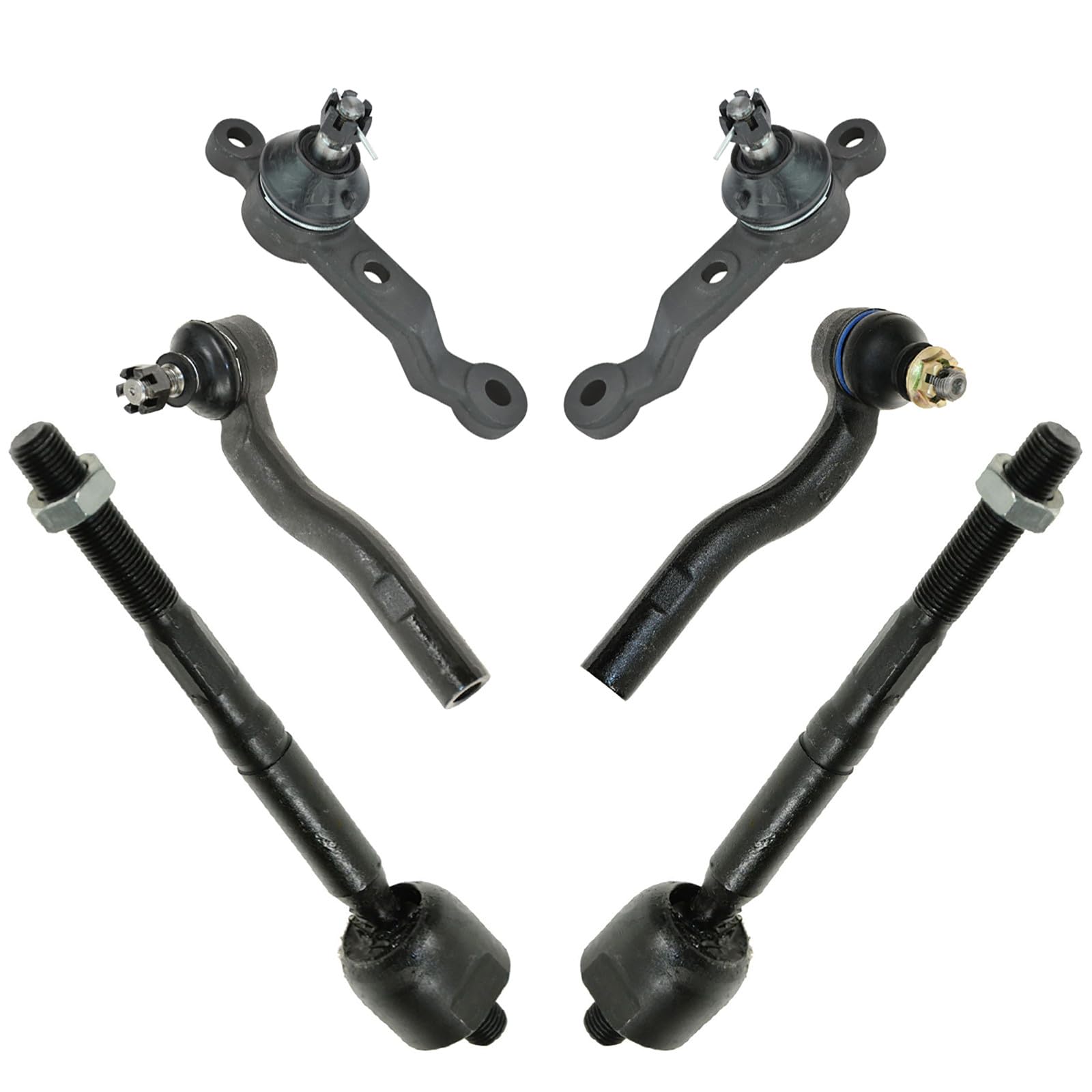 TRQ Front Steering and Suspension Kit Tie Rods Ball Joints Compatible with 1998-2005 Lexus GS300 1998-2000 GS400 2001-2005 GS430