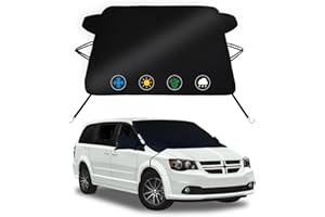 Housses de pare-brise contre la neige pour Dodge Caravan Mini Van 2010-2020, 2 couches en tissu Oxford coupe-vent, anti-gel e
