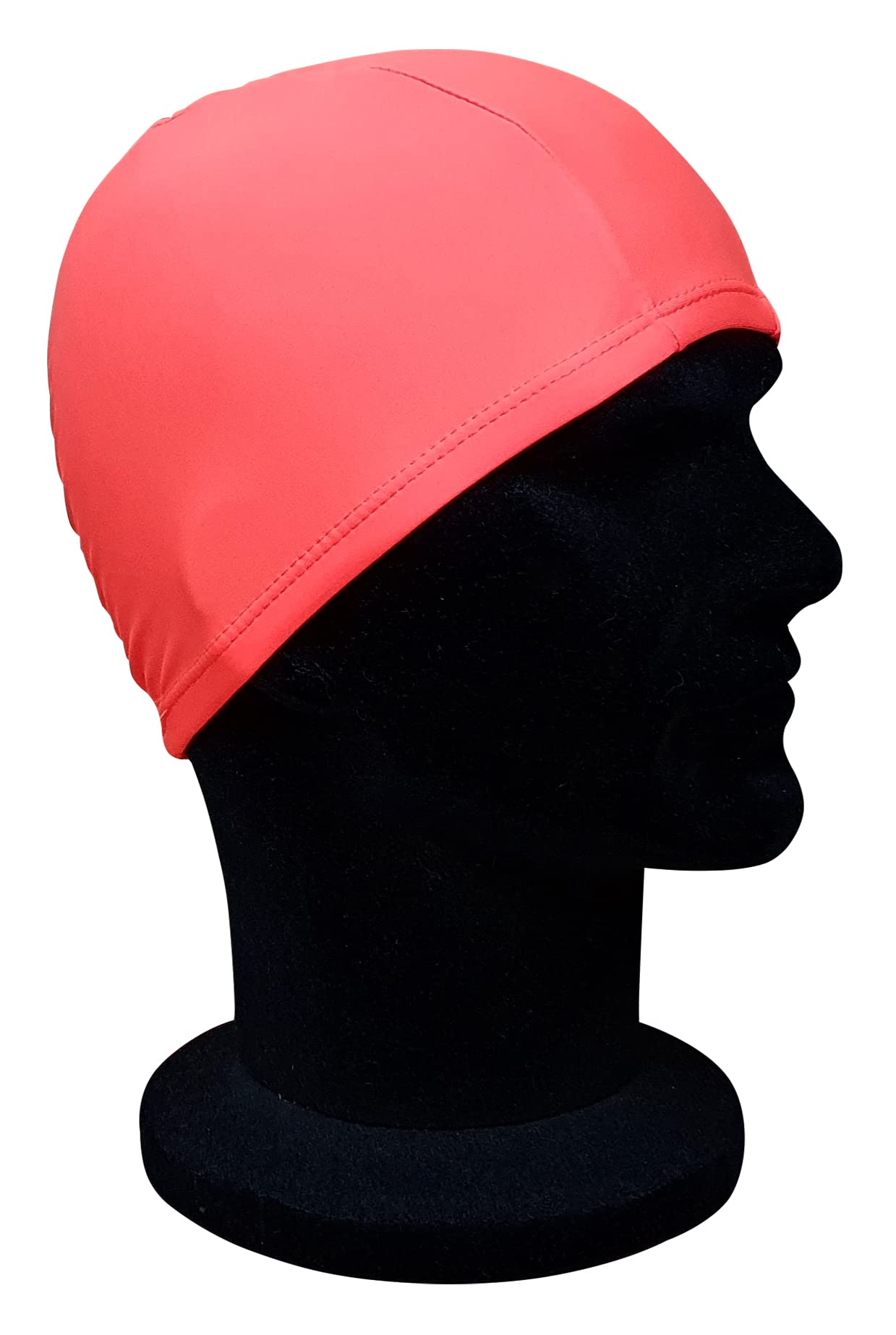 CHEX Elasticated Synthetic Nylon Spandex Soft And Easy Fit Pull On Modesty Swimming Hat Matt Finish Plain Colours Ages 3+ Years One Size Adults (Orange)