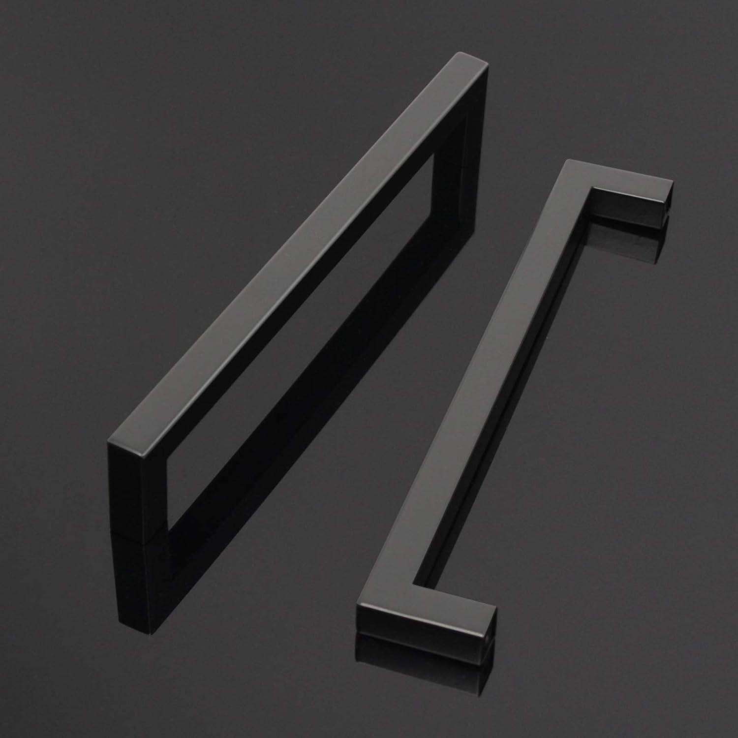 PinLin 5 Pack Cabinet Handles Stainless Steel Bathroom Dresser Cupboard Pulls Hole Centre 192mm Width 12mm Black Square T Bar Handle - Image 4