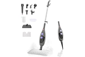 ENCHE 12 in 1 Steam Mop,Detachable Handheld Steam Cleaner for Hardwood Floors, Tile, Carpet, Clothes, Windows & Furniture, Lightweight Floor Steamer with 15S Fast Heat-Up & Adjustable Steam