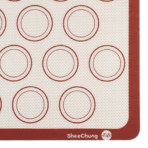 Macaron Mat Pastry Mat Silicone Baking Mats Non-stick for Macaroon/Pastry/Cookie/Bun/Bread Silicone Baking Sheet Liners - 2 Pack