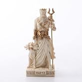 Veronese Design 3 5/8 Inch Hades Greek God of Underworld Resin Miniature Hand Painted White Gold Finish Figurine