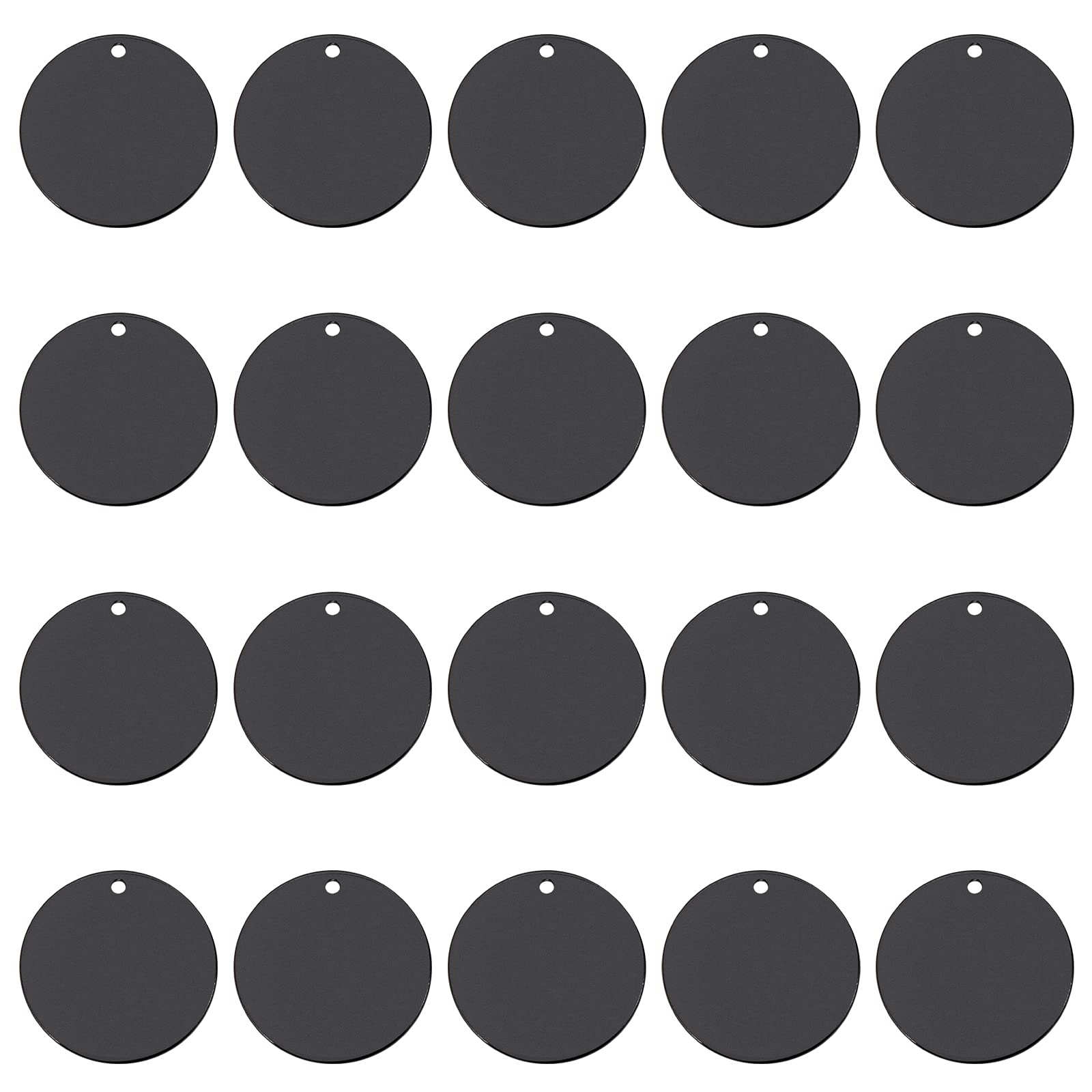 BENECREAT 20PCS Round Stainless Steel Stamping Blank Discs(20x1mm) Black Metal Tags for Craft Projects Pets Tags Round Stamping Blanks Discs 30mm (Pack of 10) (Black)