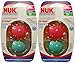 4 NUK Binky Air Shield Orthodontic Pacifier ,Girl Colors, 6-18 Months- Green & Pink