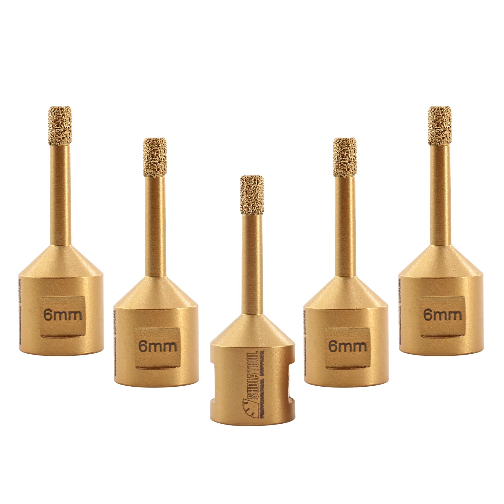 SHDIATOOL Diamond Core Drill Bit,Tile Hole Saw Cutter 6/6/6/6/6MM M14 Thread for Concrete Granite Marble Porcelain Tile Masonry Brick,5PCS