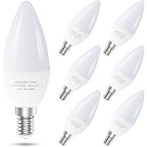 GOSCHE Type B E12 Candelabra LED Bulbs, 60-Watt Equivalent, 5000K, 6 Pack | Candle-Shaped Design, Non-Dimmable, 120V Daylight White, For Chandeliers, Wall Sconces And Decorative Fixtures