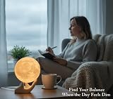 Methun Moon Lamp 3D Lunar Design Cordless Night Light Ceramic Base 9 cm view 5