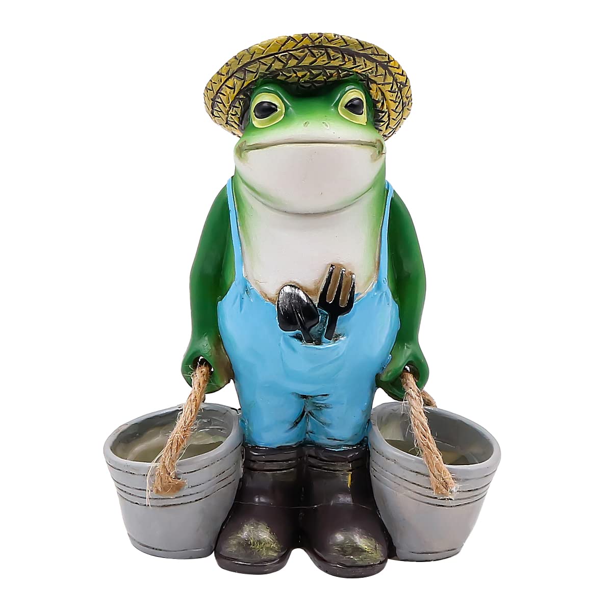 NUZAMAS Outdoor Frog Garden Decor Statues Froggy Flower Pot Crafts Froggy Statue Farm Froggy Garden Decor Decorative Resin Froggy Potted Ornament for Garden Home Yard
