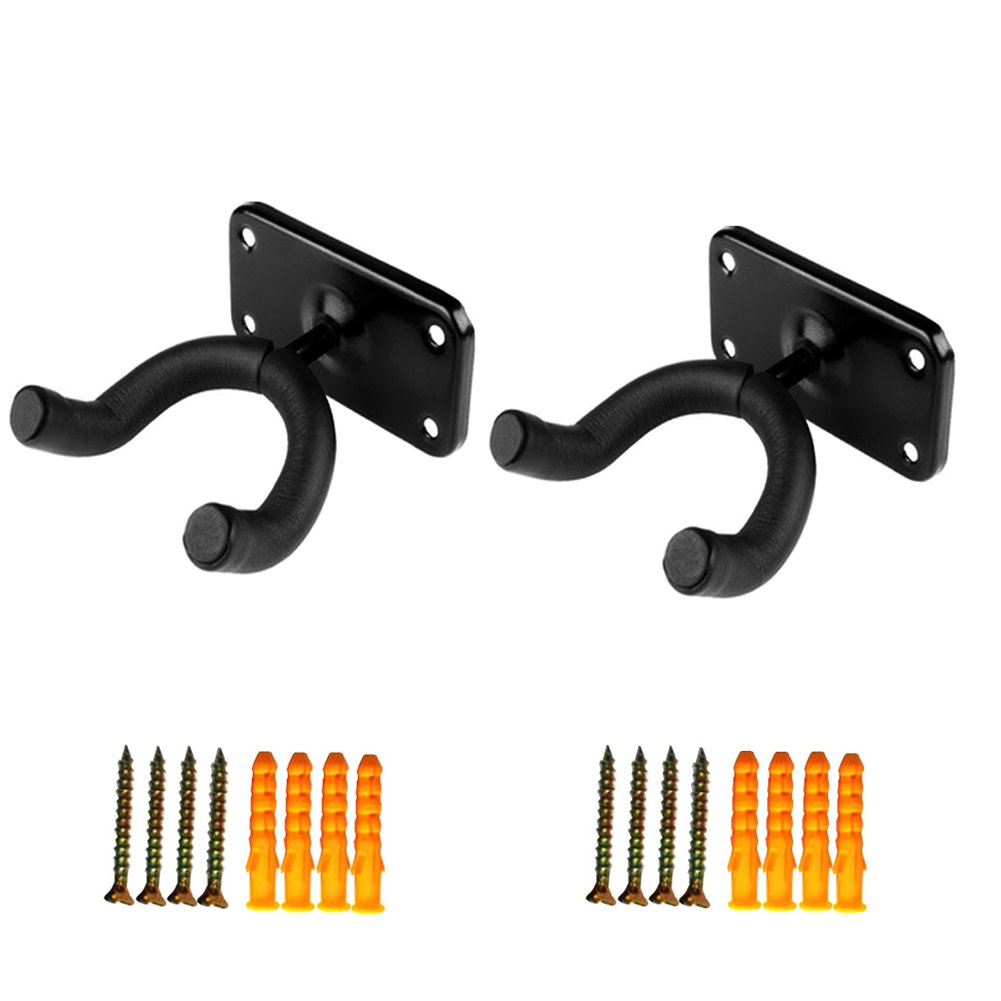 Wall Mounted Guitar Hanger Hook,Mandolin/Violin/Ukulele/Guitar Support Holder Stand Rack Square Base (2)