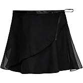 Topbuti Chiffon Ballet Dance Wrap Skirt with Adjustable Waist Tie for Women Girls Gymnastics Dancing