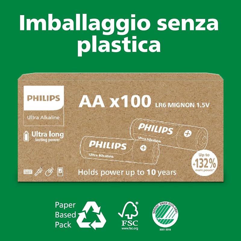 Ultra D Alkaline Batterie, LR20, Alta capacità per torce elettriche e dispositivi grandi, Confezione da 20 — foto 7 di 7
