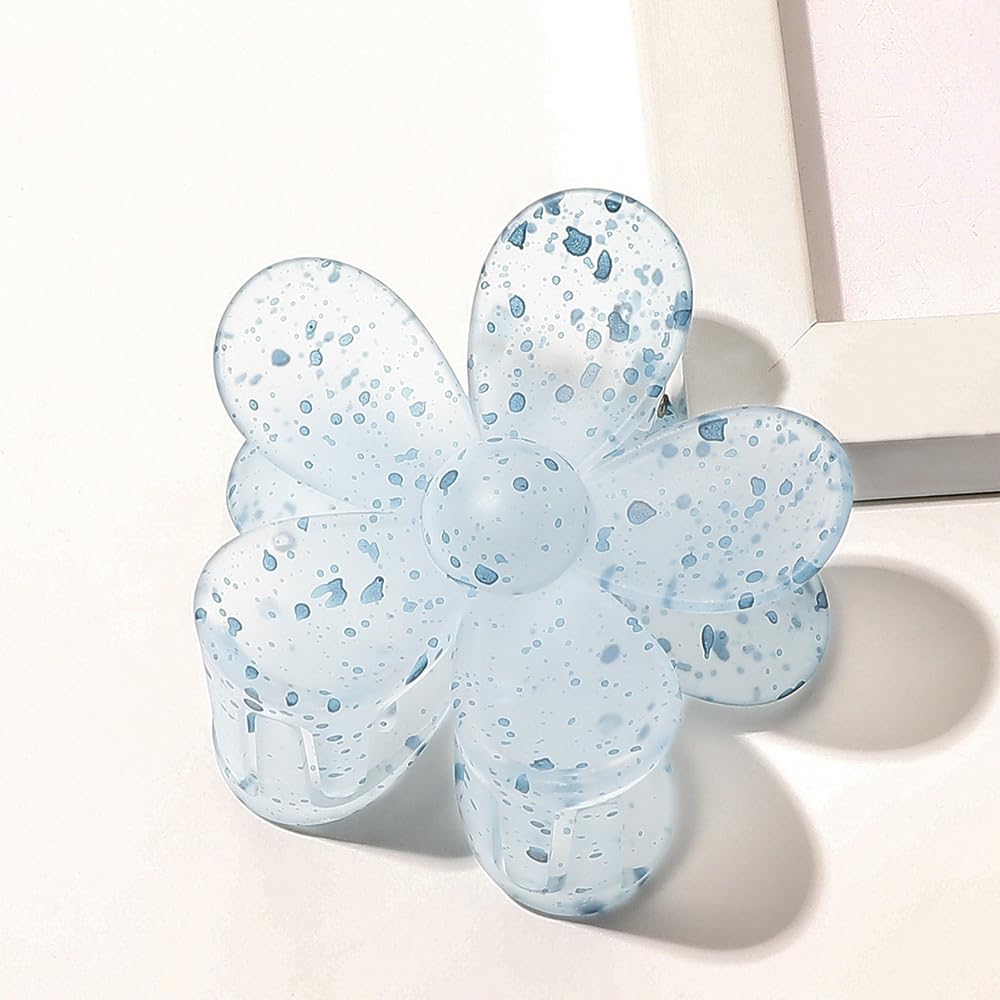 Pack of 1 Women's Flower Hair Clips, Flower Hairpin Hair Clips, Non-Slip Plastic Hair Claws, Hair Accessories, Hair Accessories for Women and Girls for Daily Wear, Blue C