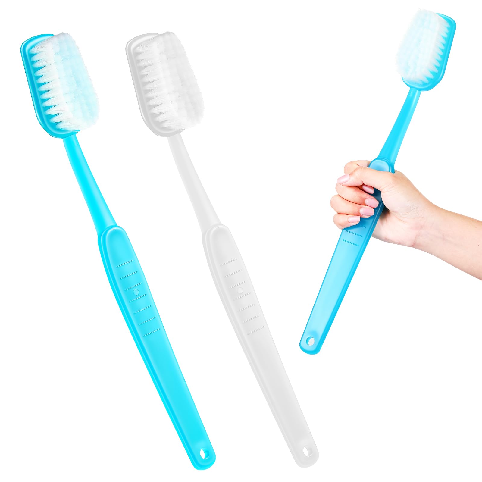 Photo 1 of Ireer 2 Pieces Giant Toothbrush Prop Large Toothbrushes Big Brush Oversized Gag Novelty Toys for Summer Halloween Costume Take Picture Comedy Party Favors Pet Grooming Brush(White, Blue)