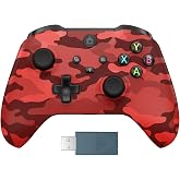 Kamylorus Wireless Controller for X-BOX One/PC, Camo Red | Hall Effect Gamepad, Turbo, 2.4G Plug and Play, Dual Vibration, 3.5mm Headphone Jack, for X-BOX One S/X, X-BOX Series S/X, PC