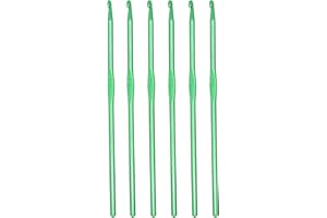 ZXUEZHENG 6Pcs 4mm Aluminum Crochet Hook Knitting Needles US Size G (Size 6) for DIY Yarn Craft,Nice Gift for Women Adults Kids Children Beginners (Green)