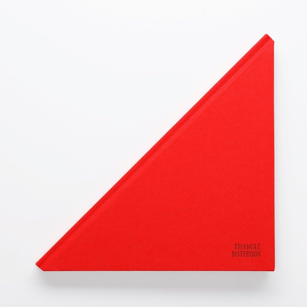 Triangle Notebook - Unique Design - Fabric Hardcover Triangle Notebook (Red)