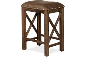Hillsdale Furniture Willow Bend Stationary Backless Counter Height Stools, Set of 2, Antique Brown Walnut