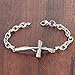 kintao Womens Cross Bracelet Link Bracelet for Women Cubic Zirconia Inlay Silver