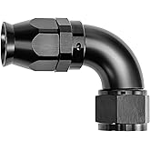 EVIL ENERGY 6AN 90 Degree PTFE One Piece Full Flow End Hose Fitting Aluminum Black